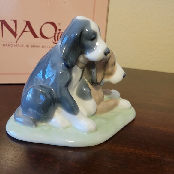 Lladro NAO Spanish Porcelain Two Pups Dog Figurine #1046 Dos Cachorros With Box - Picture 9 of 12
